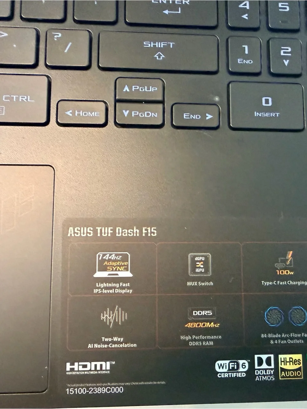 ASUS Black Gaming Laptop with Cyberpunk Display